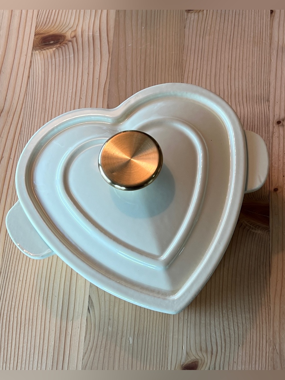 Smith & Clark Heart-Shaped Enameled Cast Iron Dutch Oven - 1 qt - Ivory/Cream